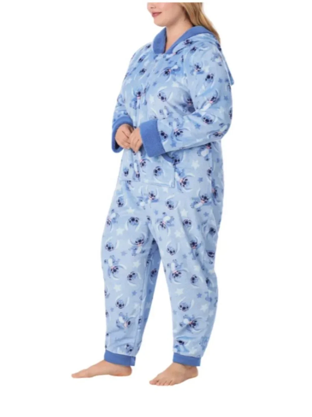 NWT Stitch Adult One-Piece Blue Pajama Size Large - Picture 8 of 10